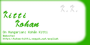 kitti kohan business card